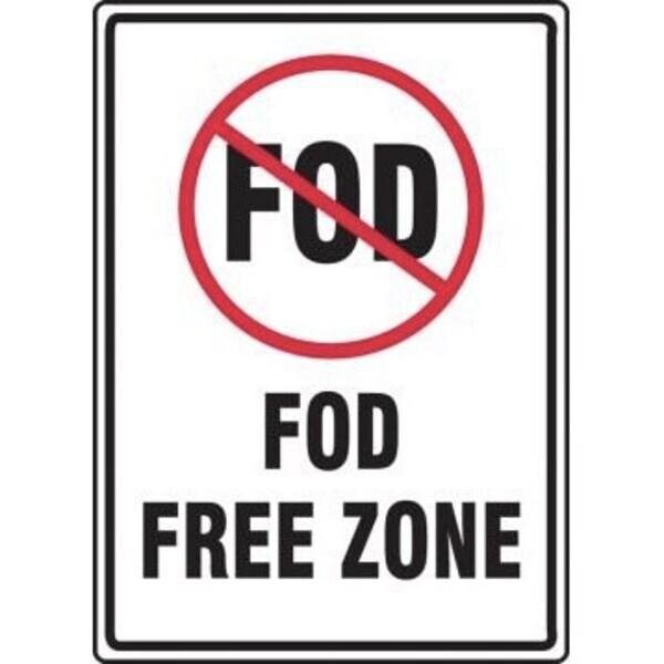 Accuform Safety Sign FOD FREE ZONE 14 in x 10 in MQTL501XL - main
